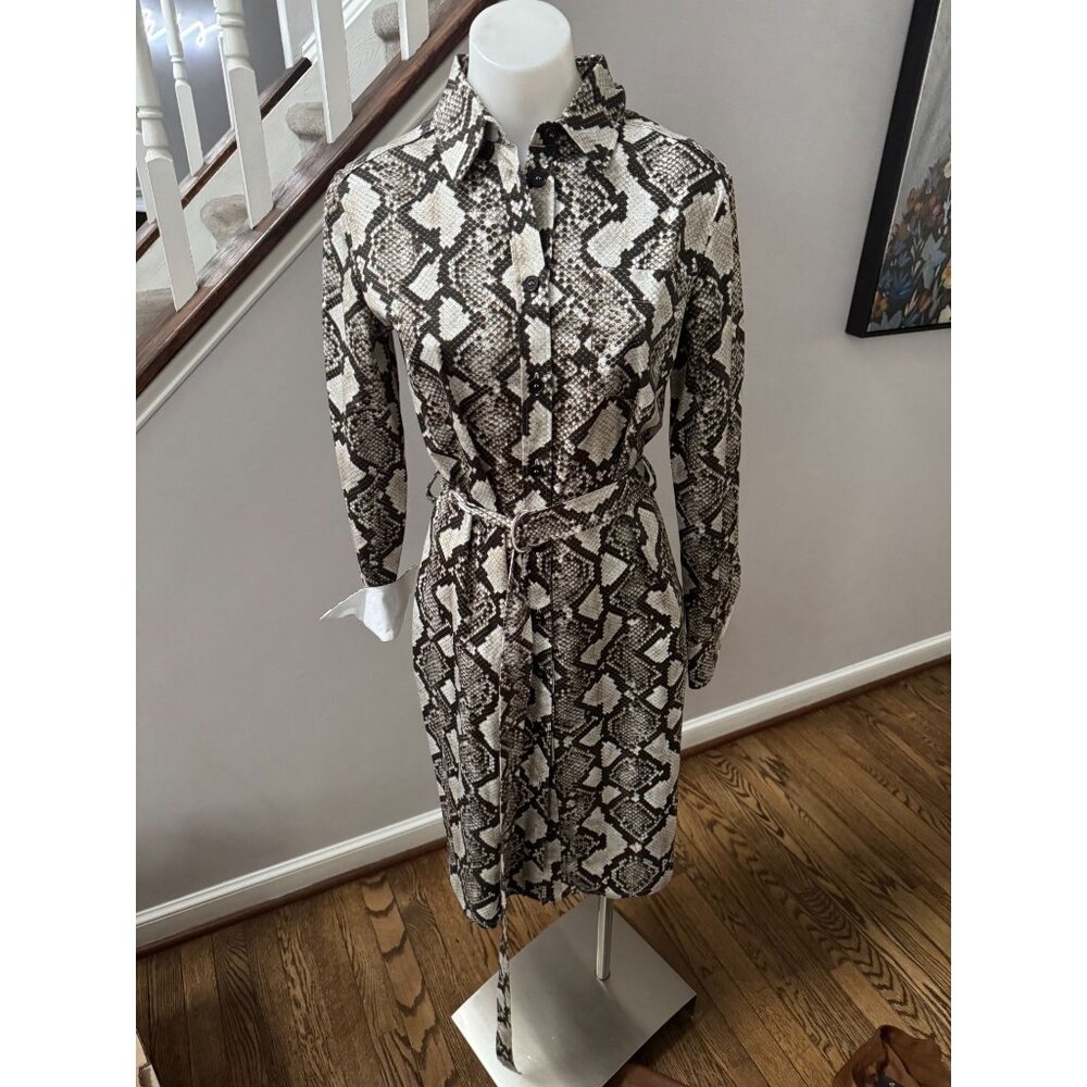 Altuzarra Snake Python Print Belted Cotton Blend … - image 3